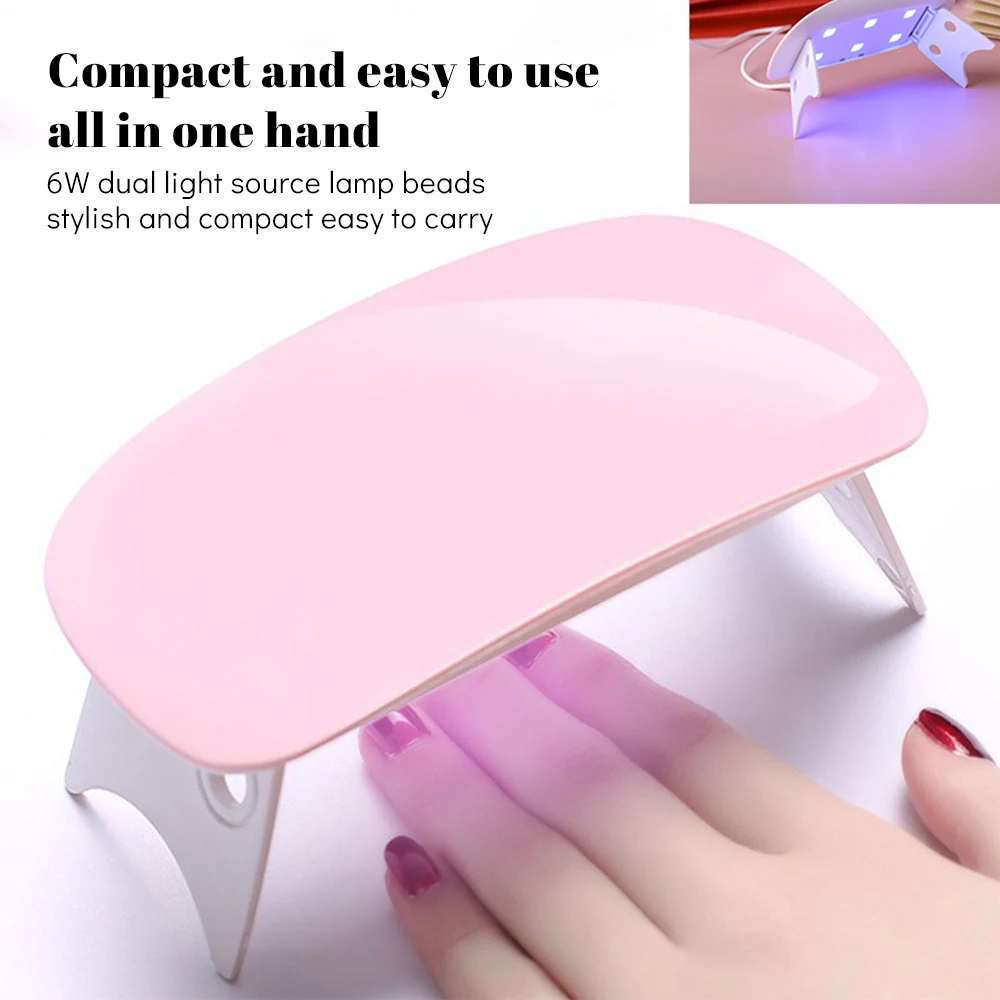 Portable Nail Dryer Lamp UV LED Light Nail Dryer Gel Nail Art Tool for Curing All Gel Polish USB Rechargeable Quick Dry Manicure