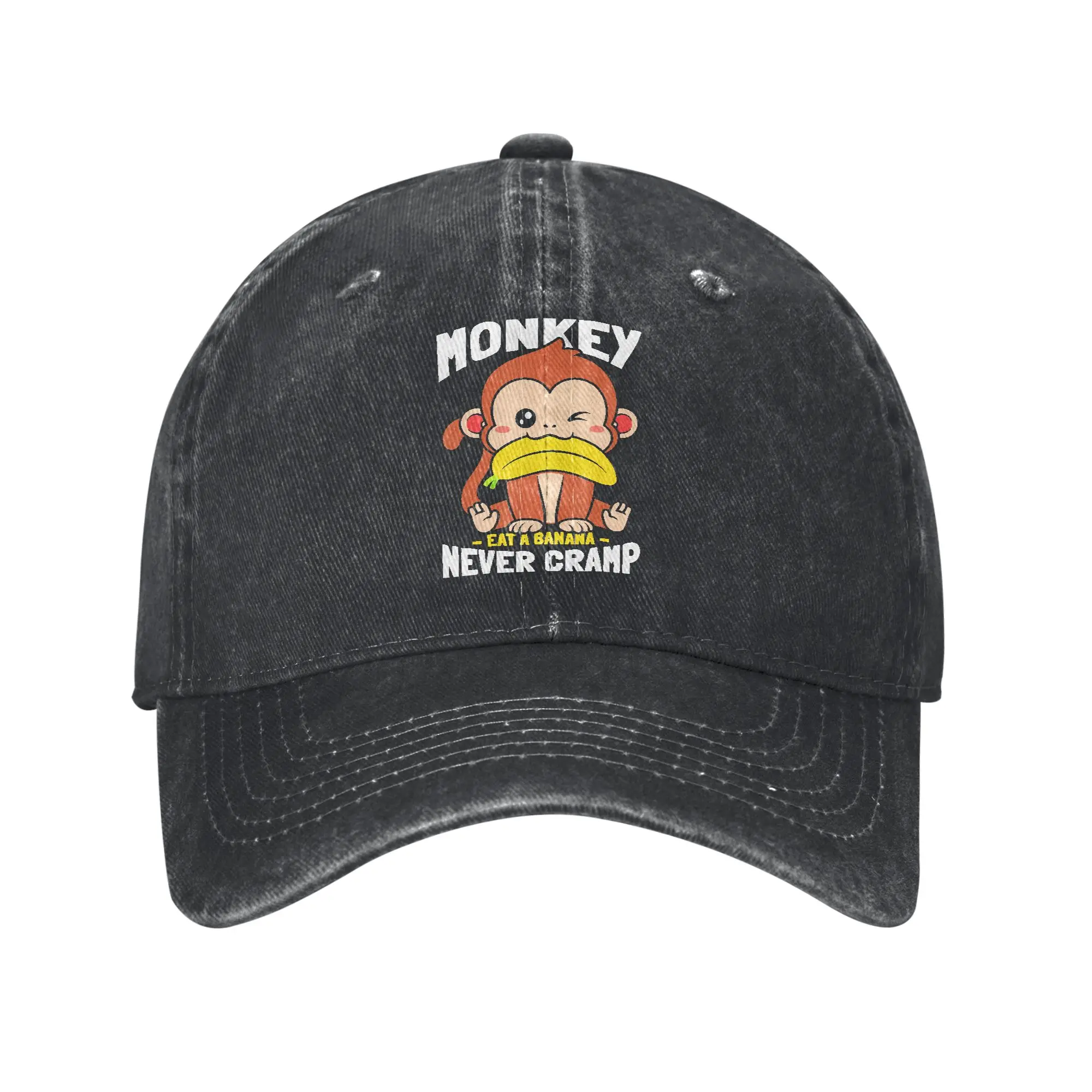 Monkey Eating Banana Never Cramp Casual Baseball Cap For Men Adult Spring  Kpop Rock Trucker Hat Funny Breathable Baseball Caps