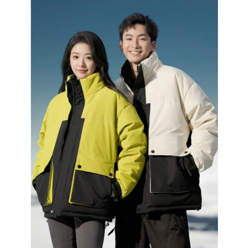 New winter couple tooling jacket stand collar down jacket high quality white duck down thick warm casual down jacket size 3XL