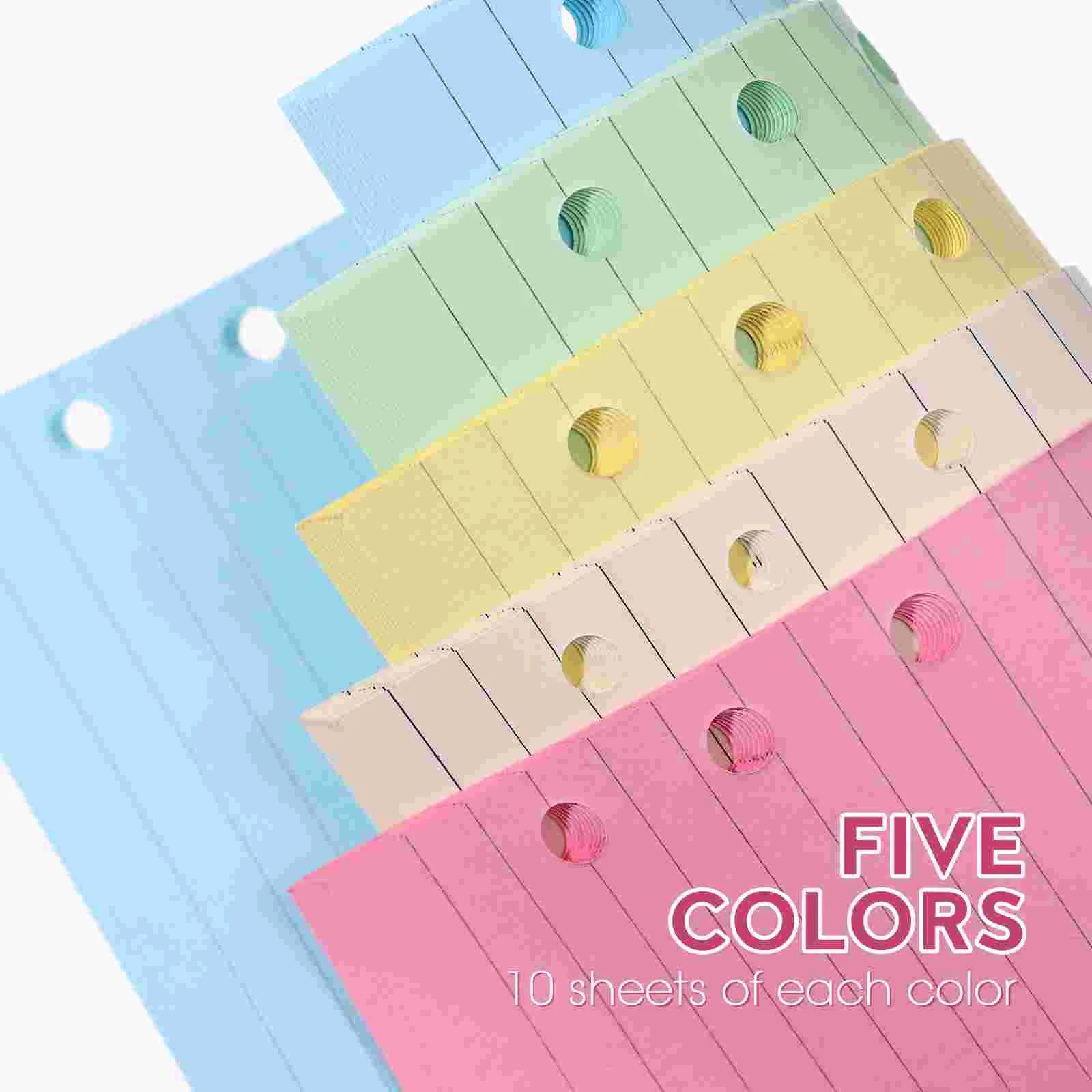 Livro de notas com 6 furos, inserções de papel, recargas, forro de grão reto, planejador de folhas soltas, escritório