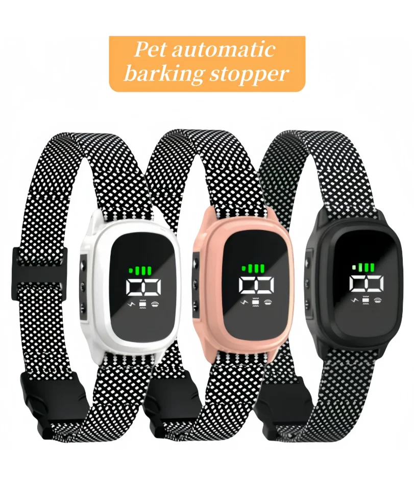 

Pet Dog Anti Barking Device Waterproof Ultrasonic Stop Barking Vibration Anti Bark Collar Dogs Training Collar For all dogs