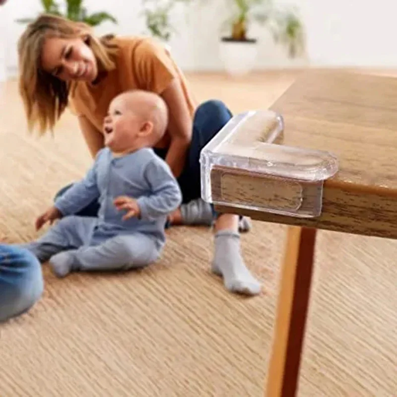 4-16 Pieces Transparent Table Corner Protective Cover for Children's Baby Safety Silicone Anti-collision Table Protective Cover