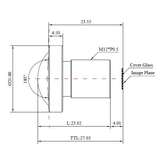 ChuangAn CH301A 185 Degree M12 Fisheye Camera Lens 12MP 1/1.6