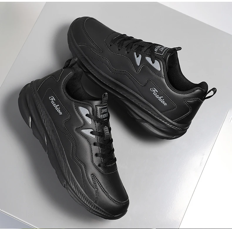 Sneakers Herrenschuhe Weiche Mokassin-Schuhe Bequeme Freizeitschuhe für Herren Einfarbig Schwarz Grau Herren-Gehschuhe Übergrößen 39-46 – Detail 14