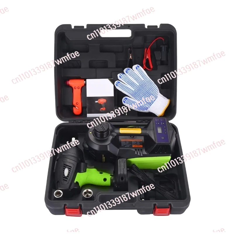 5 in1 DC12V Light Emitting Diode Light 5T Portable Durable Electric Vehicle Hydraulic Jack and Battery Impact Wrench