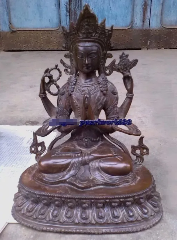 Chinese Bronze Buddhism 'merciful Bodhisattva' Chinese Antique Style statue