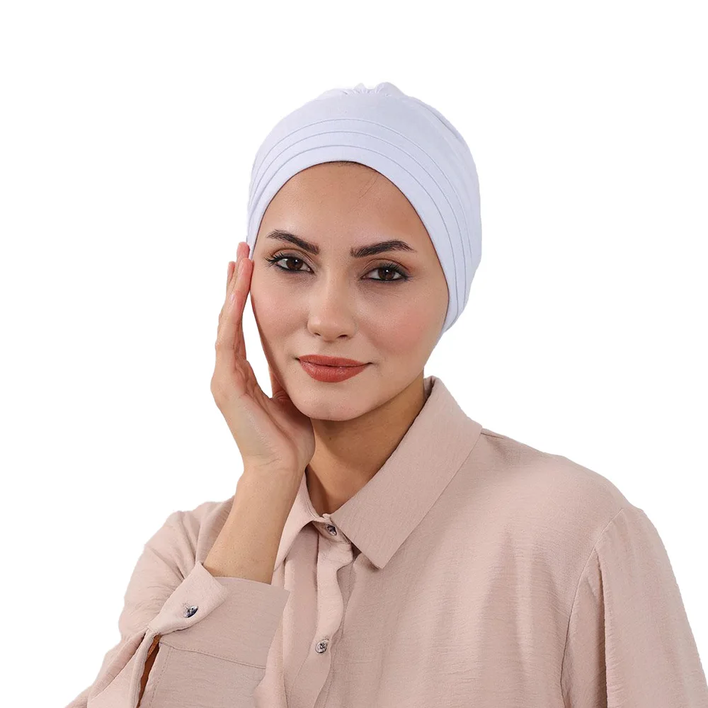 2pcs/Set Removable Bucket Hat with Underscarf Bonnet Muslim Women Cap Sunshade Hijab Turban Wide Brim Head Wrap Turbante Mujer