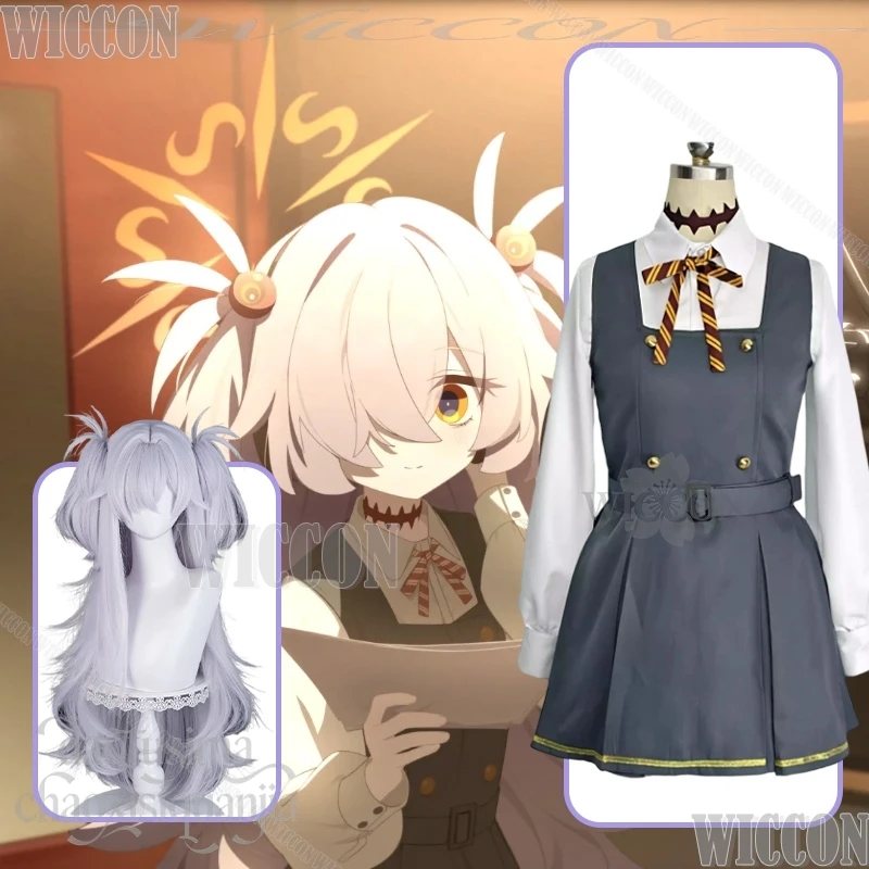 

Костюм для косплея Итагаки Каноэ из Blue Archive, милый японский школьный костюм, серое сарафанное платье, косплей, наряд для Нового года и карнавала