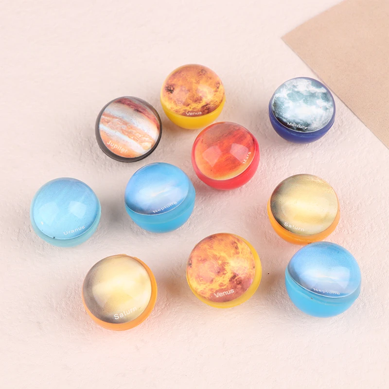 10Pcs Children Planet Bouncy Ball Toy Starry Sky Elastic Rubber Solid Jumping Ball Kids Party Toys Gift