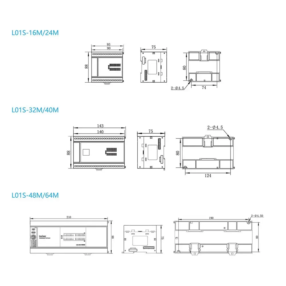 Coolmay PLC L01S 16M 24M 40M 48M 64M Supports Modbus RTU ASCIl Free-Port Flexible analog