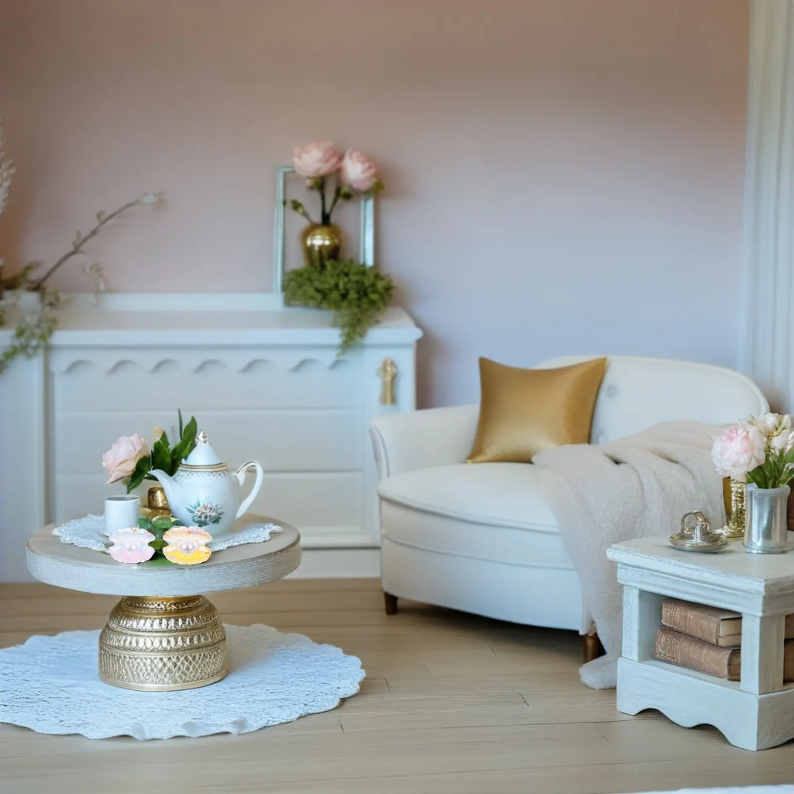 

Набор из 16 светящихся миниатюрных украшений в виде ракушек из смолы с жемчугом для сада, рабочего стола, аквариума, декора на день рождения