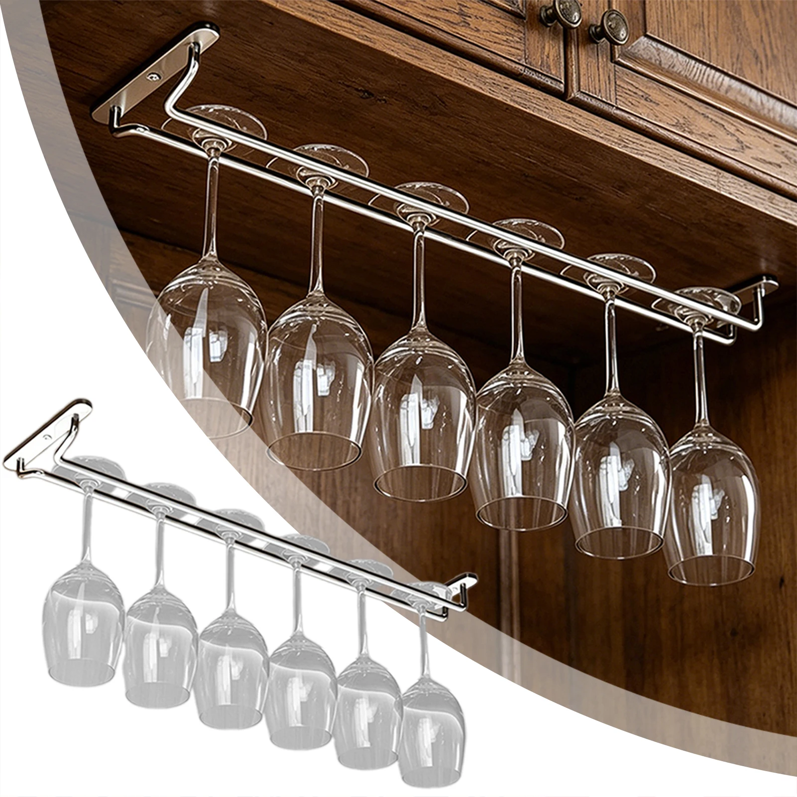 

Upside Down Stemware Rack Rustproof Easy Installation With Included Screws Modern Minimalist Kitchen Cabinet