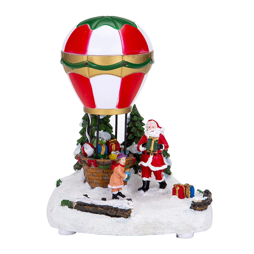 

1pc Music Lighted Snow Globe House Christmas Village Decor Resin Tabletop Decoration Festive Home Ornament Xmas Gift