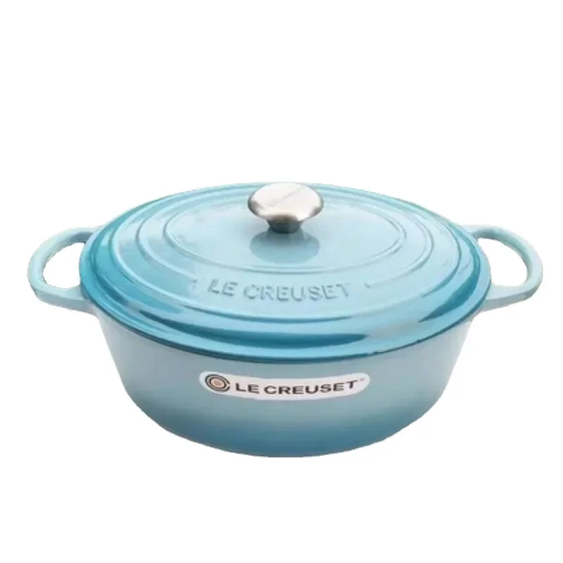 High-end enameled cast iron saucepan 31 cm oval extra large soup pot 6.3L high-end kitchen supplies soup pot Stock Pots