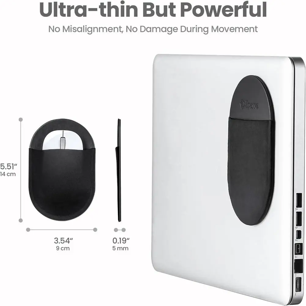 Tempat Mouse Laptop Universal Portabel Kantong Mouse Tempel Berperekat Tas Penyimpanan Mouse Tahan Lama