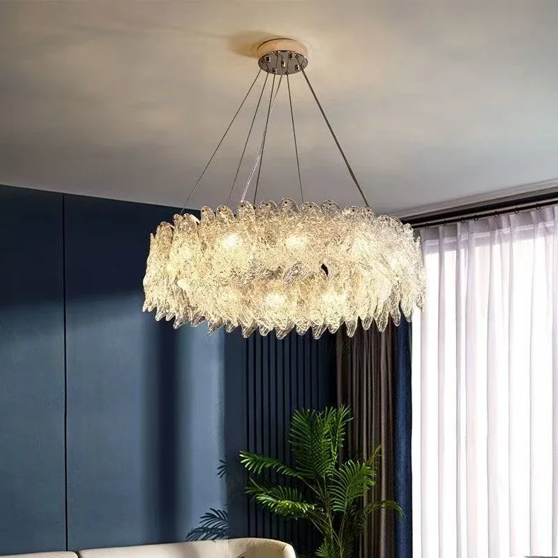 French art living room chandelier crystal lamp villa high-end glass chandelier bar counter dining