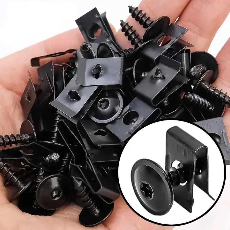 Metal Self Tapping Fasteners for Automobiles Ushaped Clip Screws Motorcycle Anti Rust Protection Clip Screws Clip Iron Plates