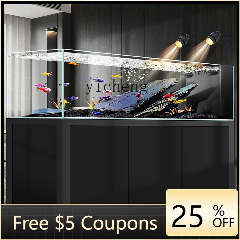 

Y1 original ecological wild mining stream tank fish tank aquarium household ultra-white landscaping bottom filter grass tank