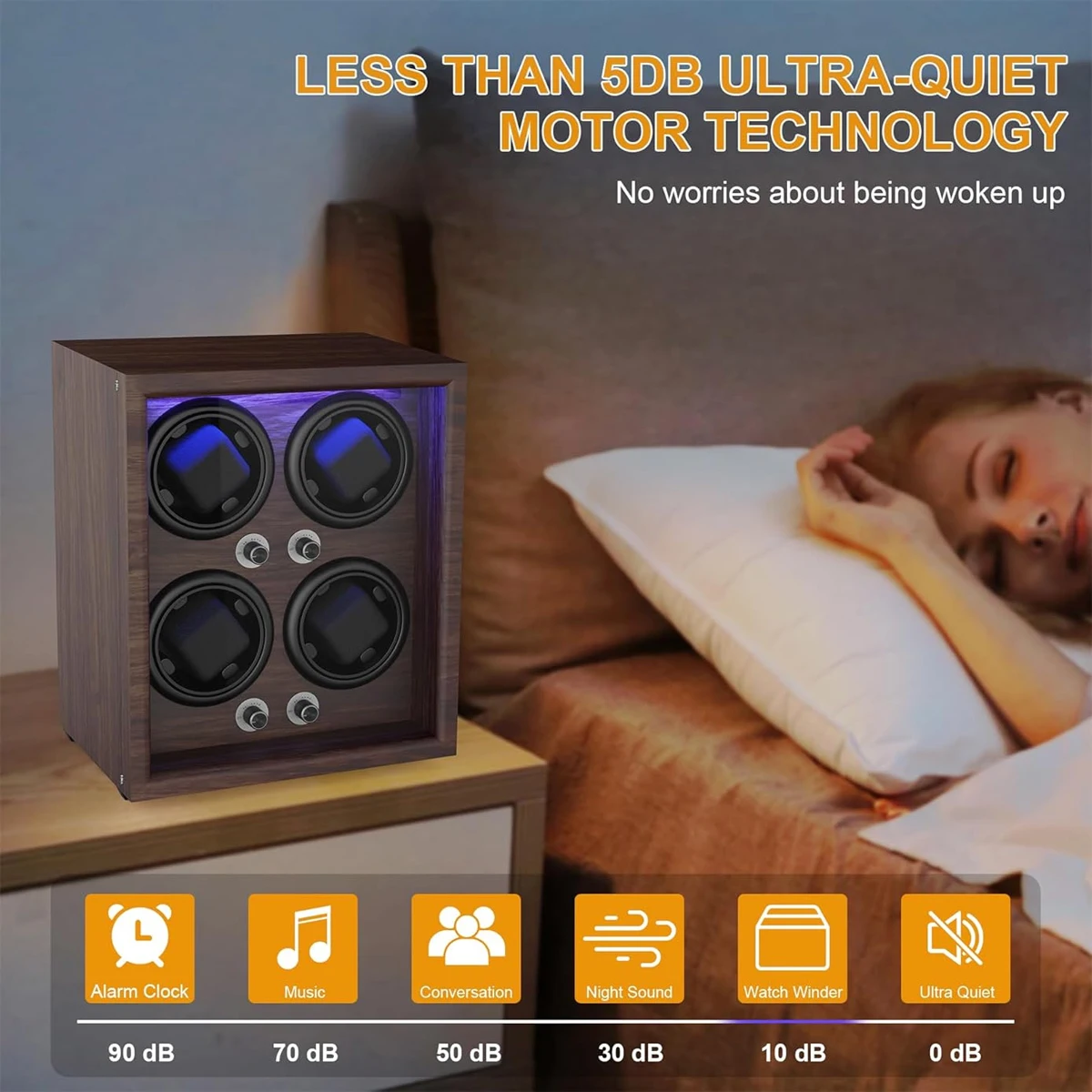 الفاخرة الخشب ملفاف ساعة الراقية 2 فتحات 4 فتحات صندوق ساعات أوتوماتيكية مع Mabuchi كتم موتور ساعة خزانة تخزين الساعة