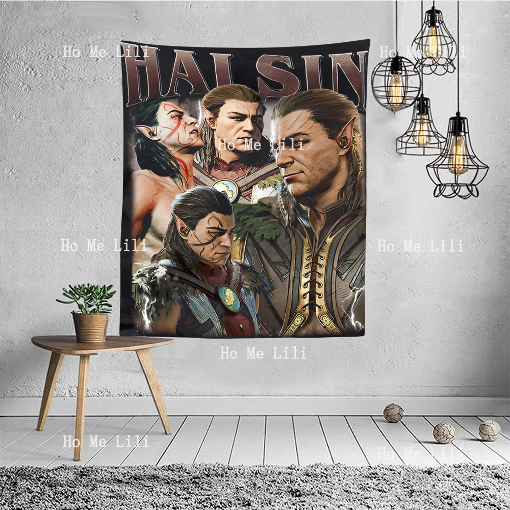 Halsin Baldurs Gate 3 Vintage Meme Art Homage 90s Tapestry For Livingroom Decor