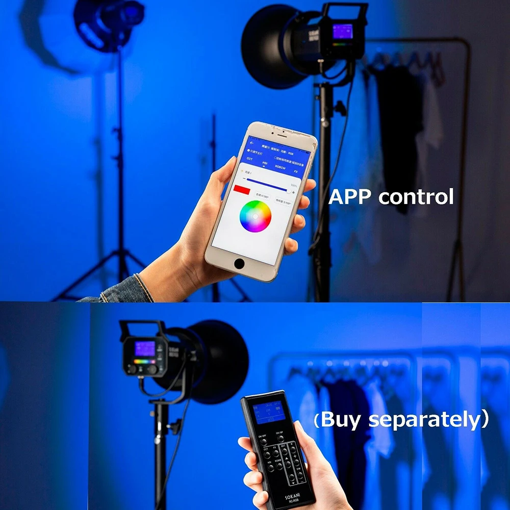 Imagem -05 - Sokani X60 Rgb Conduziu a Luz de Vídeo App Controle Remoto Bowens Montagem ao ar Livre Fotografia Iluminação Cob Luz do Dia para Estúdio Vídeo Registro