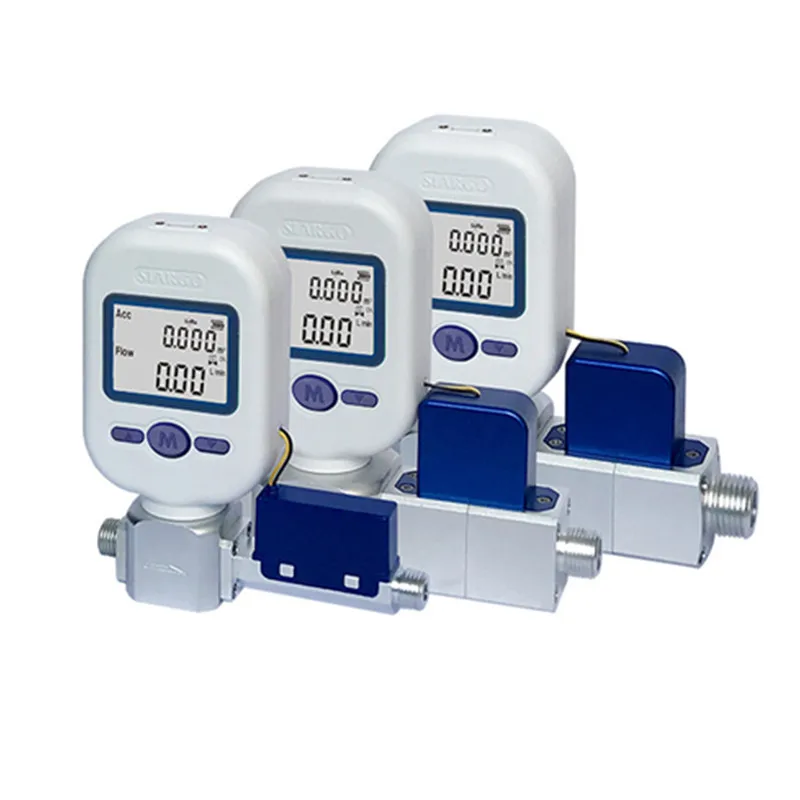 مقياس التدفق الدوامي الرقمي بالهواء الشامل 20 لترًا في الدقيقة هيكل بلاستيكي من الفولاذ المقاوم للصدأ مع اتصال الخيط قياس غاز OEM