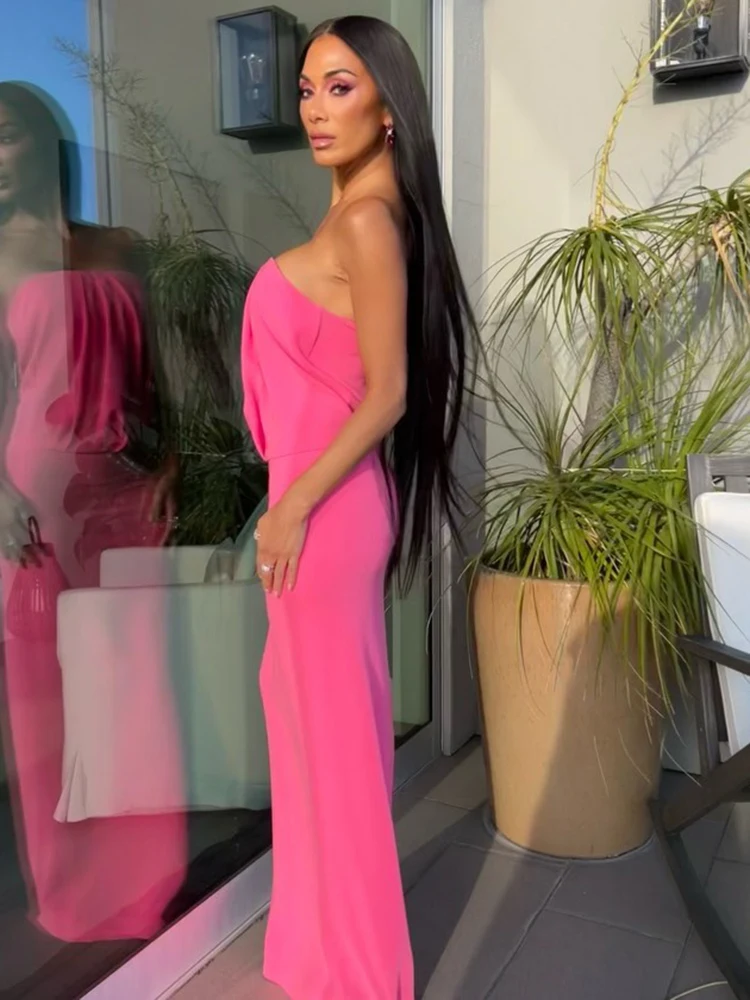 ชุดปาร์ตี้ฤดูร้อนสําหรับผู้หญิง 2025 เซ็กซี่เอวตัดคริสตัลตกแต่งชุดยาวบาง Vestidos