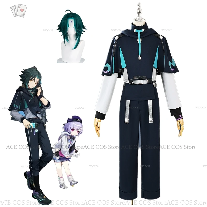 Genshin Impact Xiao Qiqi Co-ANTA Cosplay Costume Sportswear Uniform Wigs Cosplay Anime Game Xiao Qi qi Halloween Costumes