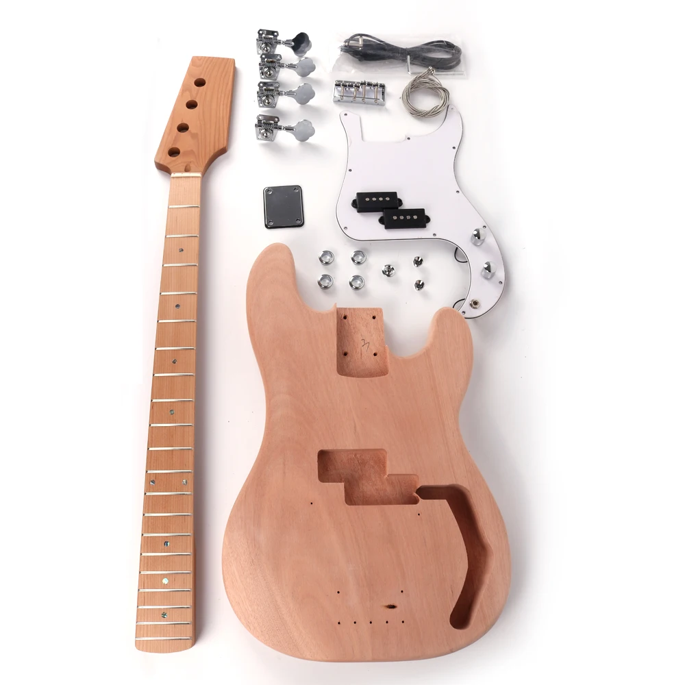 

Precision bass Pbass unfinished uncutted Roasted maple Rosewood neck fretboard DIY 20 Frets Electric Bass Guitar Kit