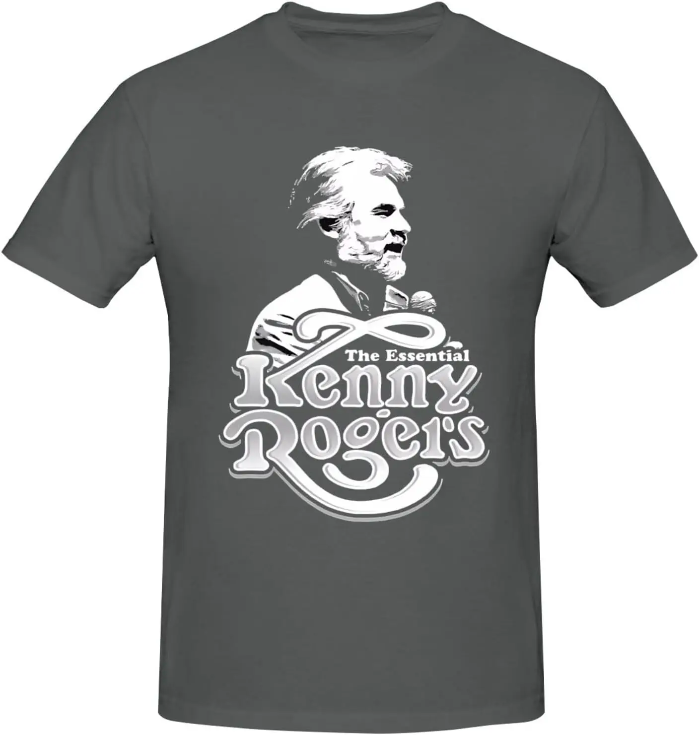 Kenny Music Rogers Shirt Men's Crew Neck Short Sleeve Tops Fashion Trend Tee Deep Heather