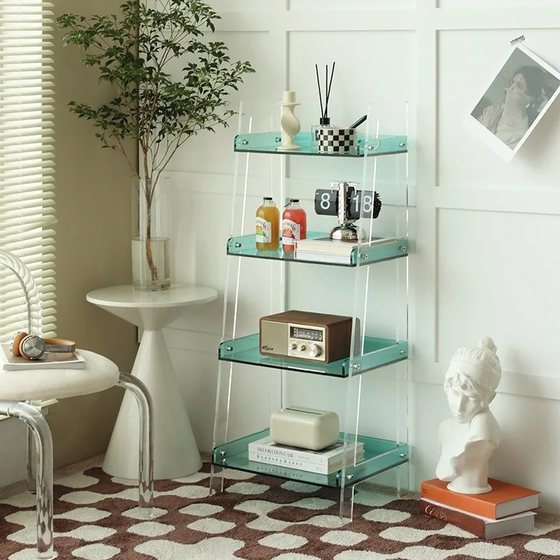 Shelf three-layer four-layer floor-to-ceiling display shelf modern living room personalized shelf