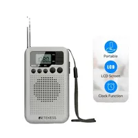 Retekess TR106 Mini Radios Portable Radio AM FM Battery Operated Pocket Radio Speaker Stereo LCD Display Headphone Jack Clock