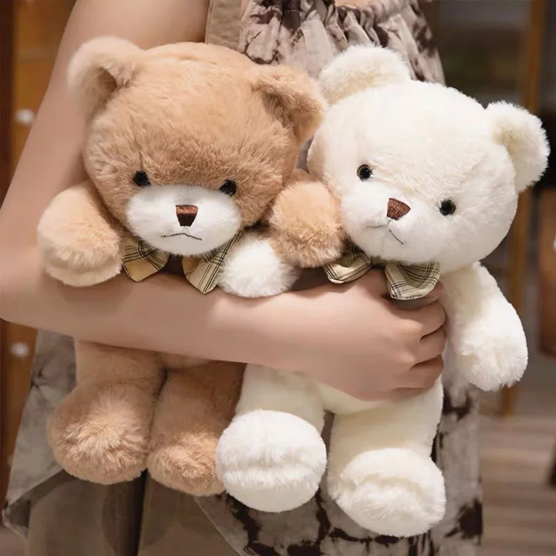 Kawaii – poupée ours en peluche avec nœud papillon coloré, 30CM, câlin, cadeau d'anniversaire, oreiller, ours en peluche, maison, salon, chambre à coucher