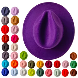 Fedora Hat Women's Winter Hat Women's Wholesale Men's Hat Wide Edge Classic Colorful Wedding Church Gorras para hombres New Hat