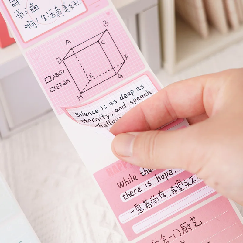 256 sheets / 1 box pull-out sticky notes gradient color full adhesive sticky notes roll student simple tearable notes