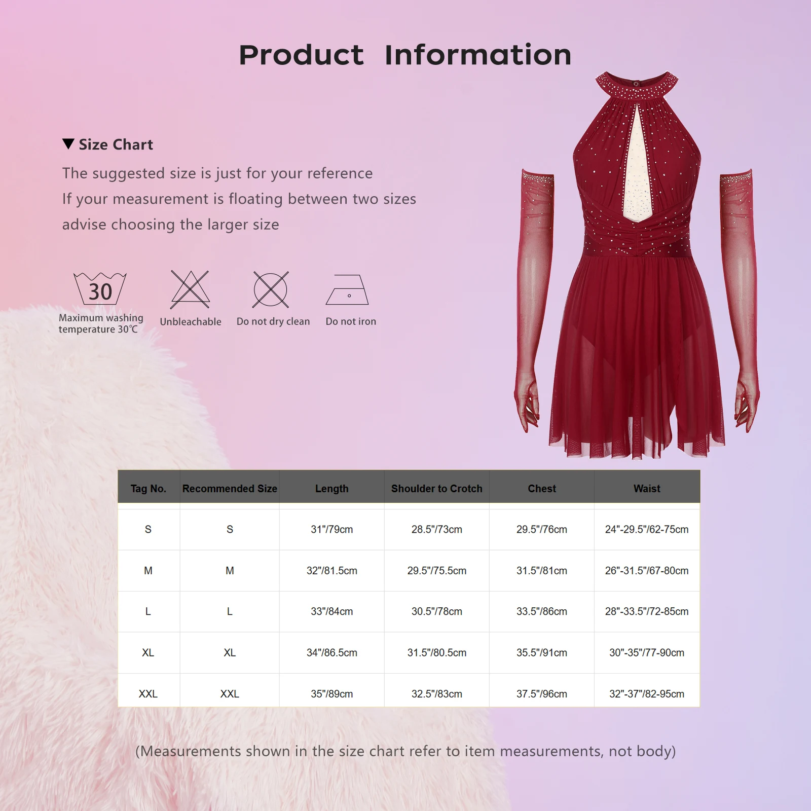 Strój gimnastyczny dla kobiet, sukienka do łyżwiarstwa figurowego, taniec, tańce latynoamerykańskie, zestaw konkursowy, sukienka bez pleców z dżetami, bez rękawów + rękawiczki