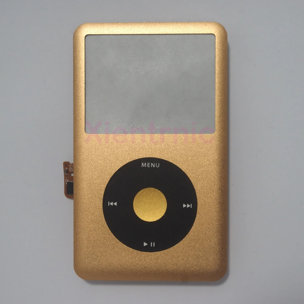 For iPod 6th Classic Gold Front Cover golden panel with clickwheel flex cable Housing kit for replacement A1238