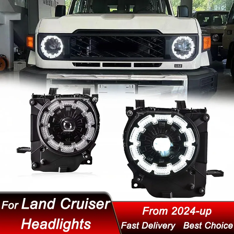 Auto Fari A Led Per Toyota Land Cruiser LC76 LC71 LC79 2024 nuovo stile Full LED Aggiornamento Alta Lente Del Proiettore Kit di Accessori