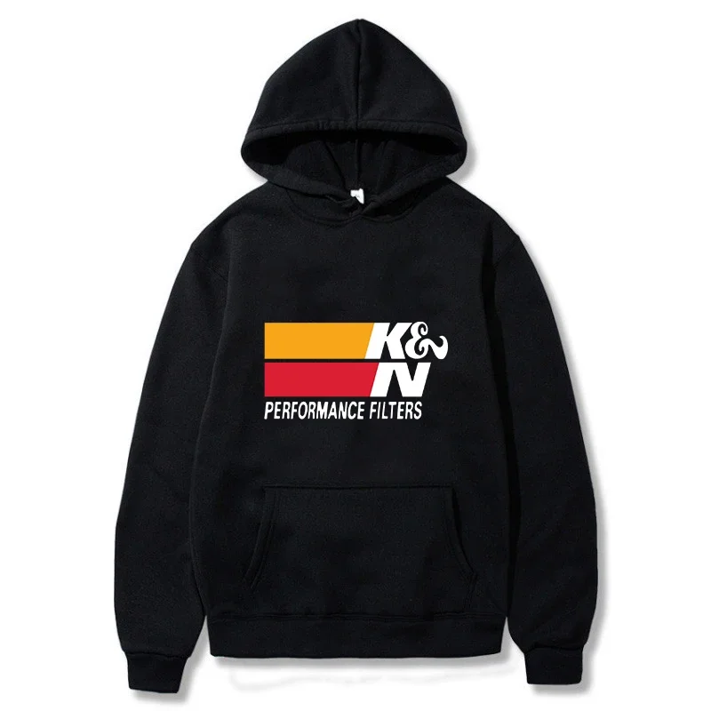 

2026New Arrival K&N Performance Filters Hooded Sweatshirt - Warm & Breathable Black Graphic Tee for Automotive Fans