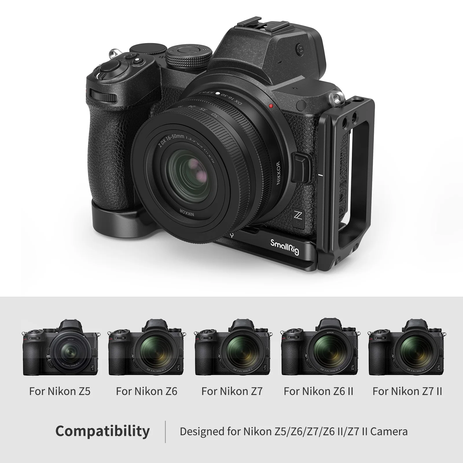 SmallRig กล้อง L-Bracket สำหรับ Nikon Z5/Z6/Z7กล้อง Arca แผ่นฐานแผ่นด้านข้าง Quick release แผ่นยึดขาตั้งกล้อง2947