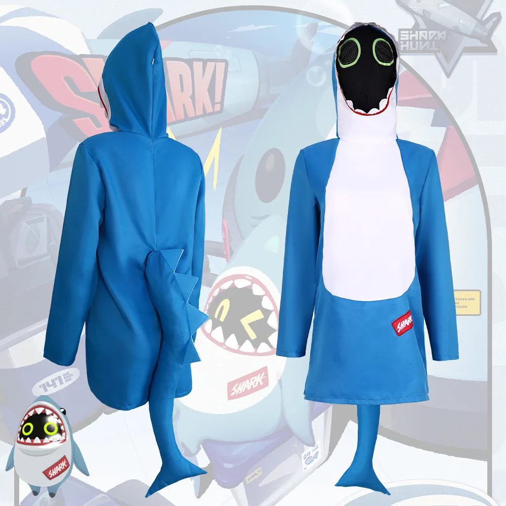 

Game Zenless Zone Zero Game Shark Bangboo Cosplay Costume Shark Hoodie & Gloves Kawaii Halloween/Stage Performance
