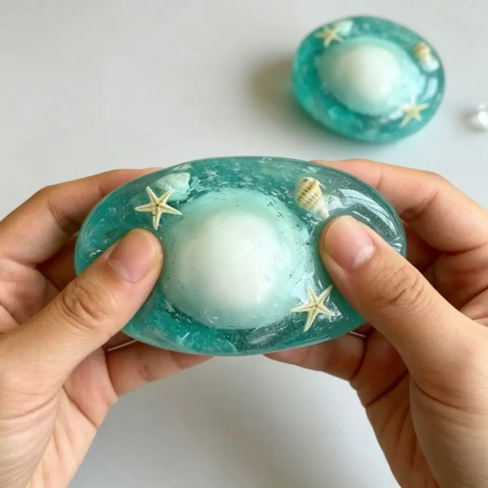 Ocean Crispy Squishy Ball Satisfying Sound Non-bounce Wax Crunchy Squishy Shapable Handmade Sensory Fidget Ball Children Gifts