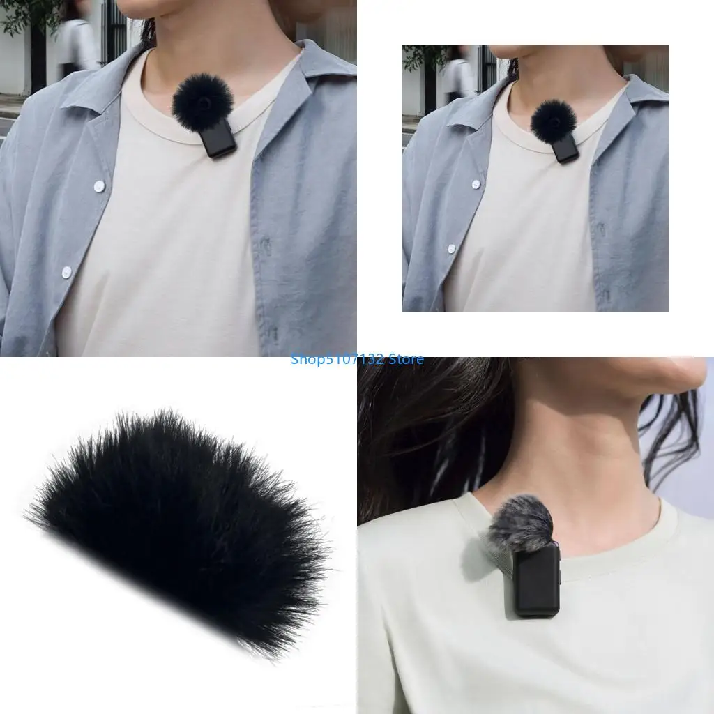 87HD Furry Windscreen Noise Cancelling Windshield for Wireless Lavalier Mics for Indoor and Outdoor Auditory Recording