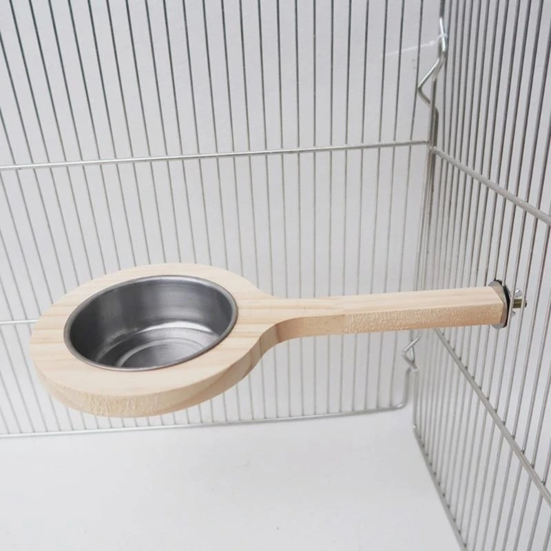 

Parrot Feeder Perch with Bowl Cage Stand Perch Toy Bird Climbing Resting Perch