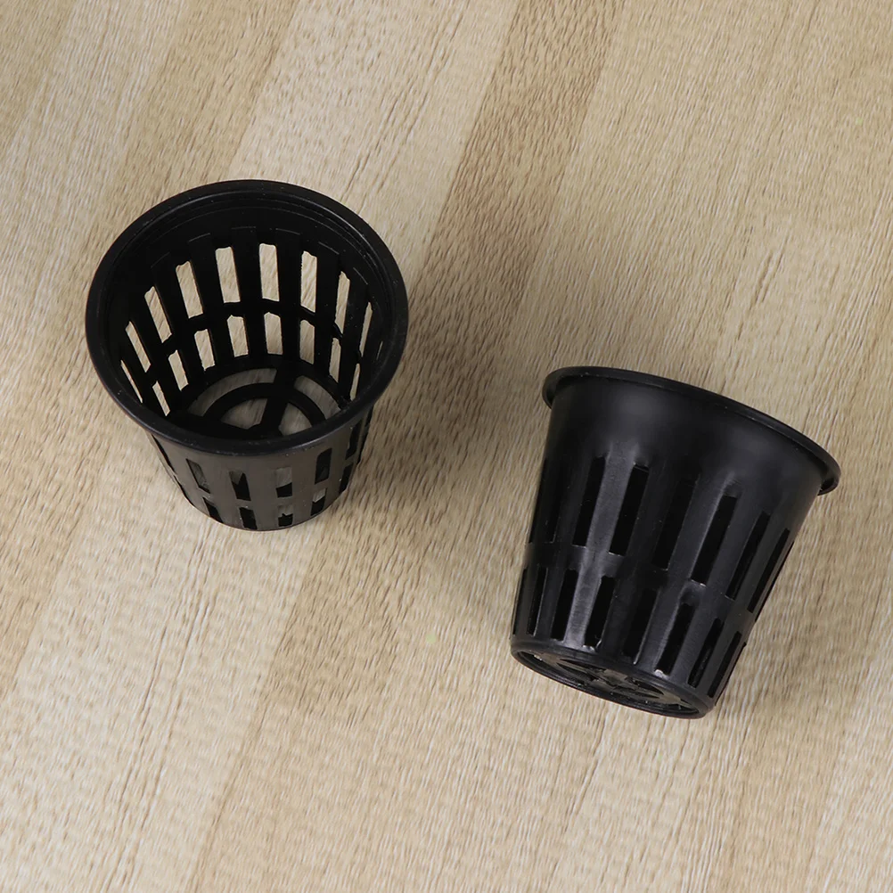 24 قطعة أواني شبكية مائية 5.7X5 سنتيمتر حامل زراعة المياه البلاستيكية السوداء للنباتات ثقافة بدون تربة دلو لوازم الحدائق #2