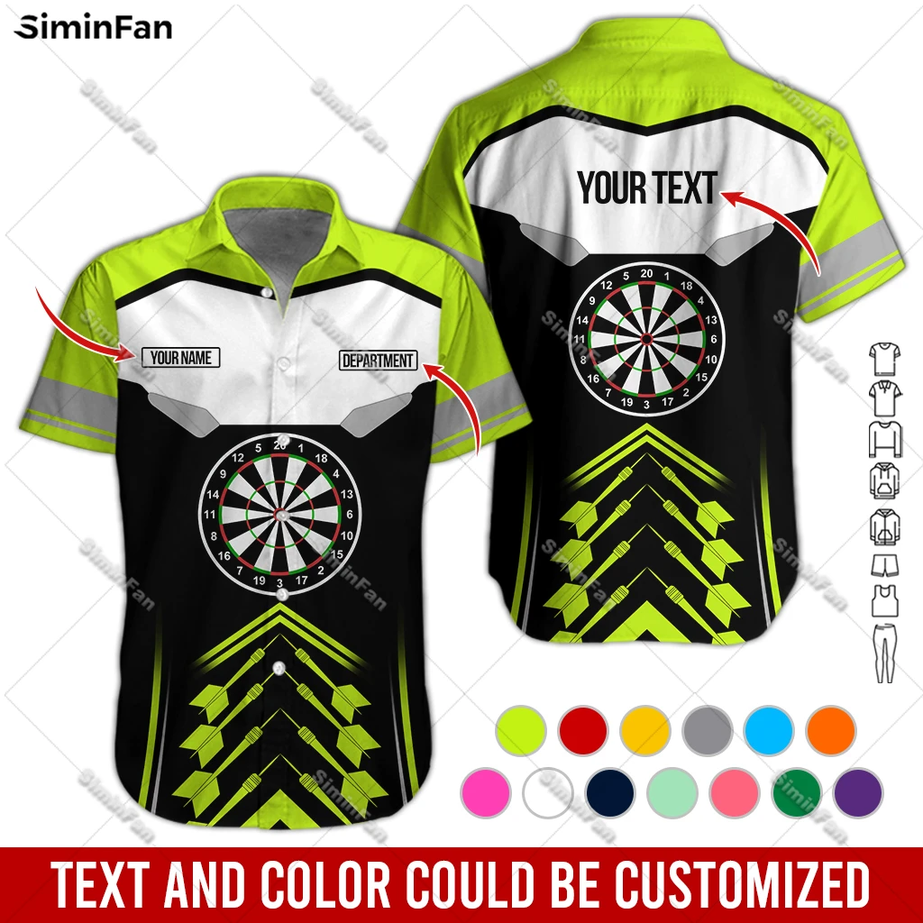 

Custom Text Love Darts Colorful Mens Hawaiian Short Sleeve Shirts 3D Full Printed Male Lapel Tshirt Summer T-shirt Unisex Tee-5