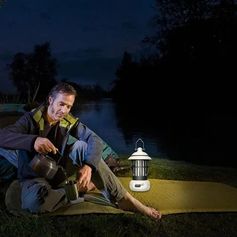 LED Camping Lanterns Portable Camping Lantern Rechargeable Super Bright 300LM Dimmable 4 Light Modes 1200 MAh Battery Life