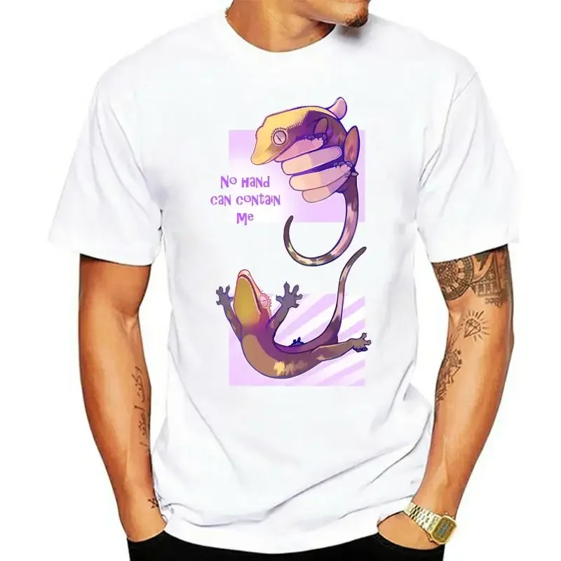 No Hand Can Contain Me T Shirt Crested Gecko Herthatdraws Gecko Reptile Graphic Tops Men Women Casual Streetwear Camisetas