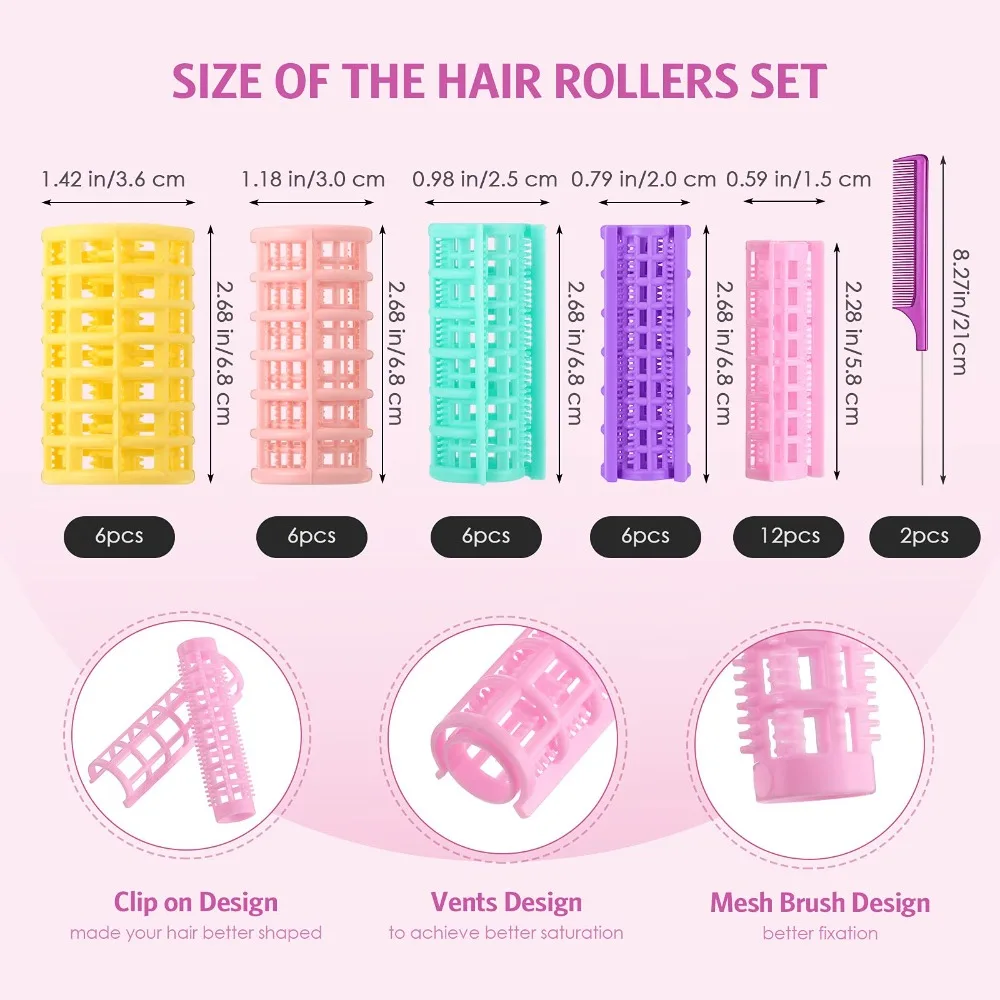 Snap Hairs Roller Heatless Curler No Heat Hair Rollers Plastic Lazy Curls Root Perm Rods Bangs Curling Rod Hair Styling Tools