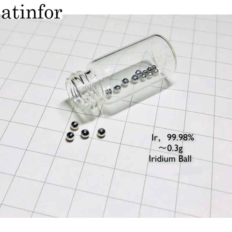 atinfor Pure Iridium Metal Ball 99.98% Ir 0.1-0.3g Solid Pellet